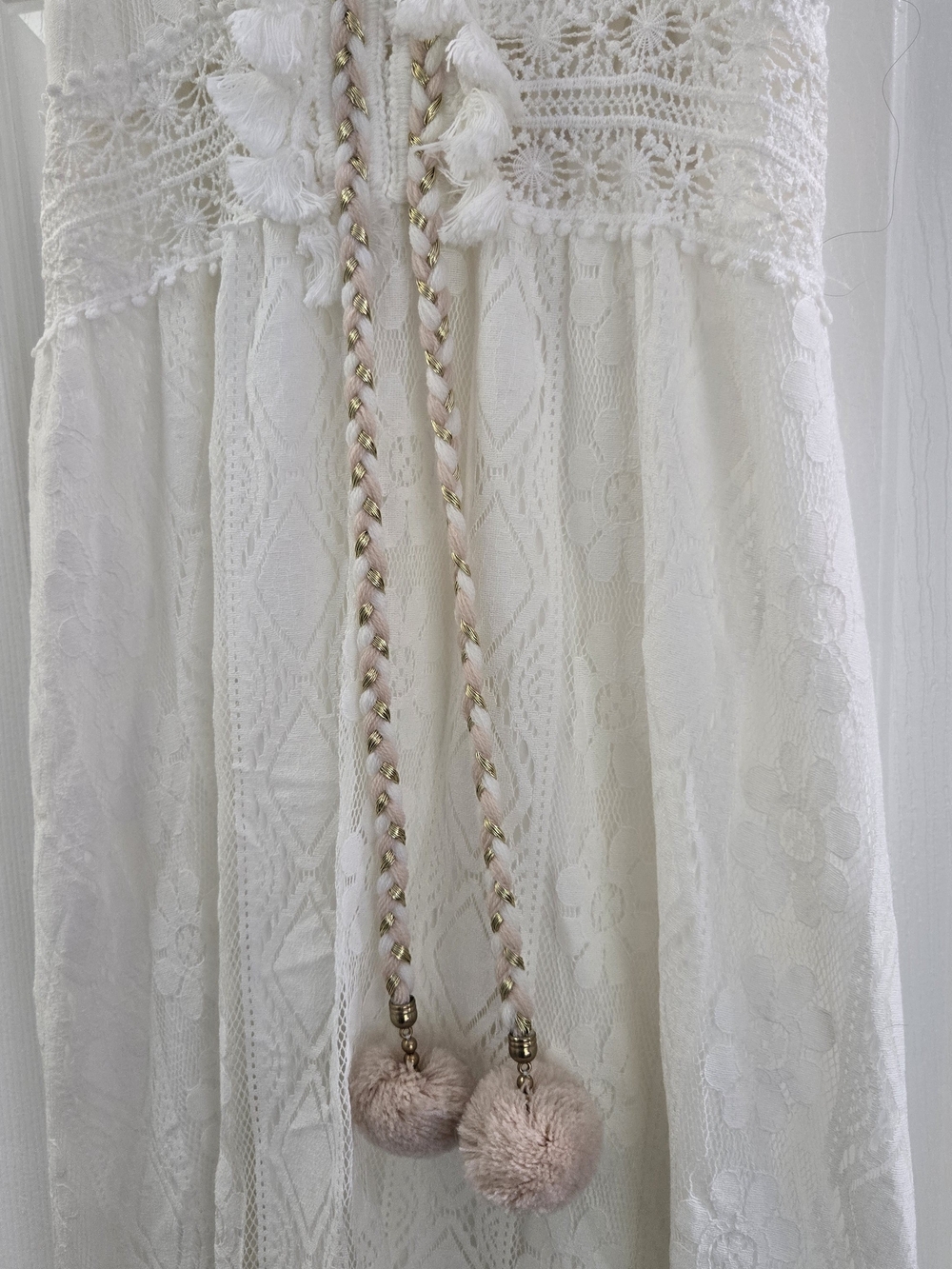 Cupshe Ivory Lace Maxi Dress with Tassel Detail - Picture 3 of 5